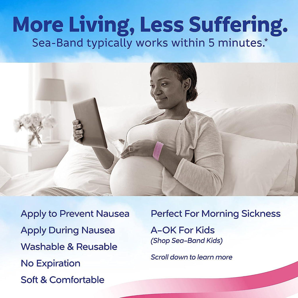 Sea-Band Mama Morning Sickness Relief Acupressure Wrist Bands - 1 Pair / 2 Oz