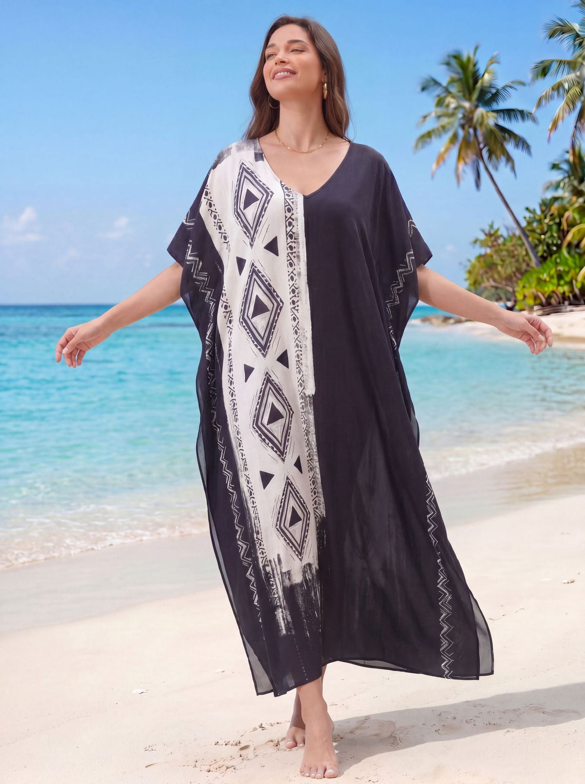 Women's Summer Long Kaftan Maxi Dress Beach Bikini Cover Ups