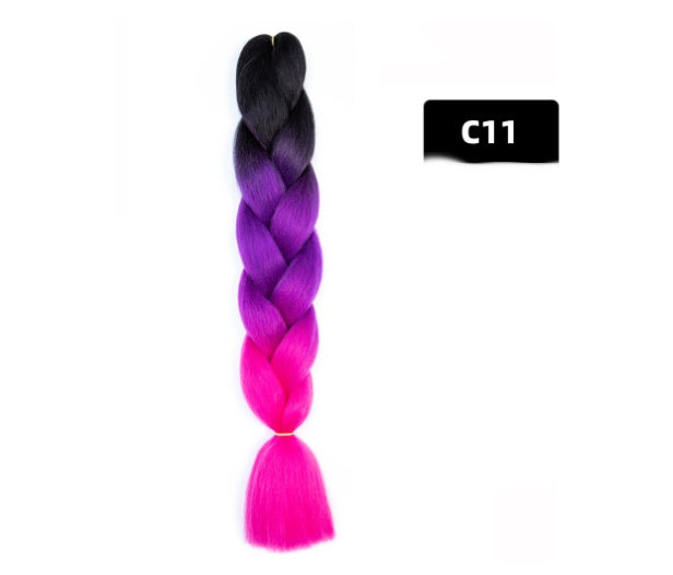 Gradient Color Big Braid African Chemical Fiber Wig