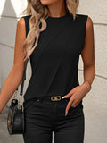Summer Women's Solid Color Round Neck Sleeveless Loose T-shirt Shirt Vest