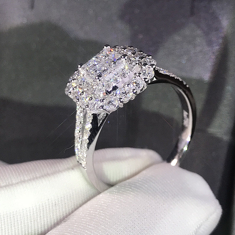 Europe And The United States Hot New Classic Women's Micro Inlaid Zircon Wedding Ring Wish Explosive Jewelry Wedding Ring In Stock