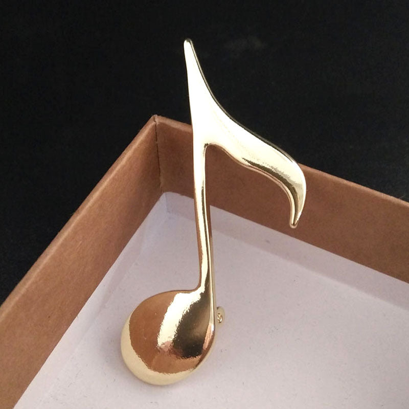 Simple Natural Musical Note Pin Brooch