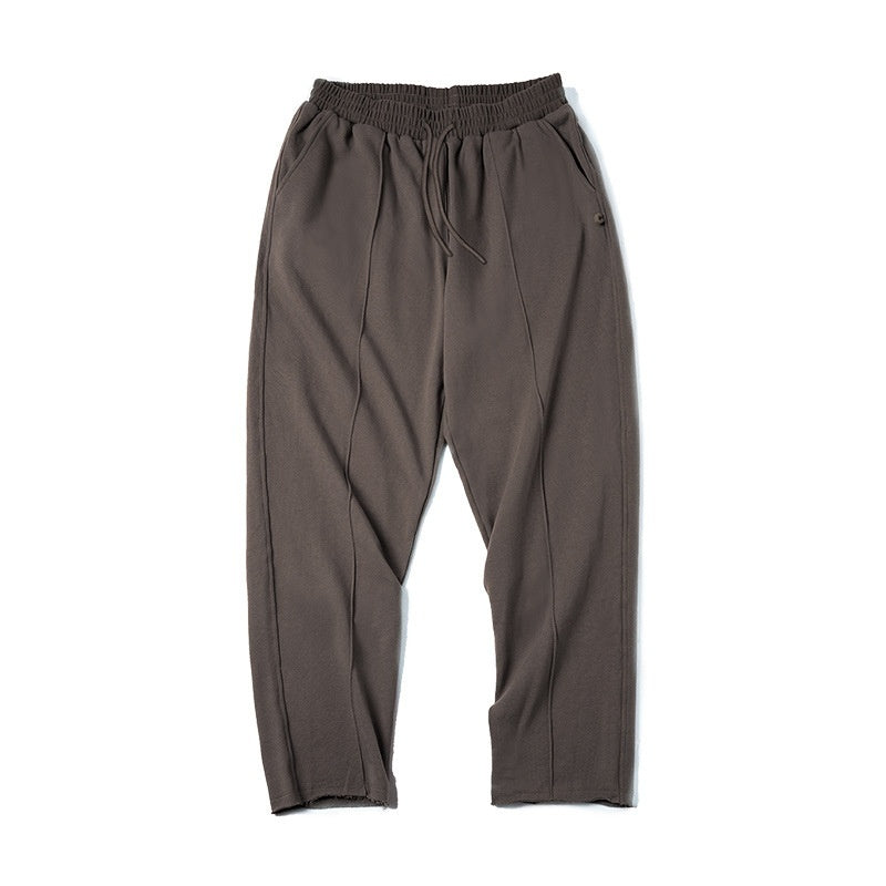Marden Tooling Retro Tapered 3D Cutting Hemming Knitted Sweatpants