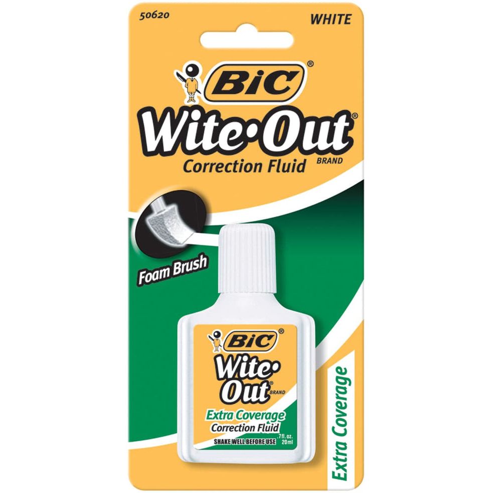 BiC Bi C Wite Out White Extra Coverage Correction Fluid 0.7 Fl Oz