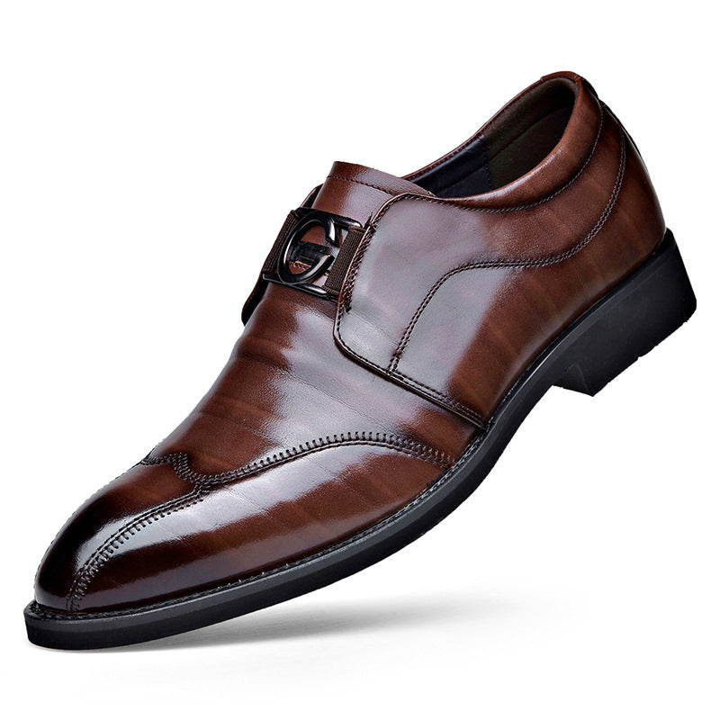 Men's Embroidered Leather Slip-ons