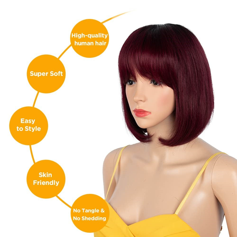 Human Hair Wig Full-head Wig Short Without Lace