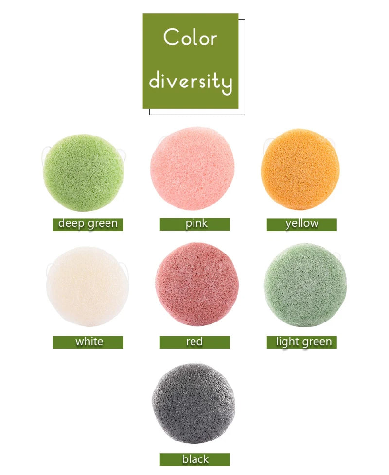Konjac Sponge For Washing Face Round Konjac Konnyaku Sponge Facial Cleansing Exfoliator Bathing Puff Face Wash Puff
