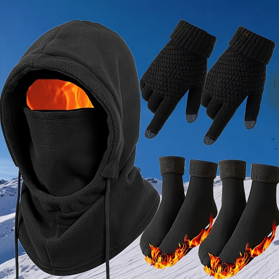 Winter Warm Hat Gloves Socks Set