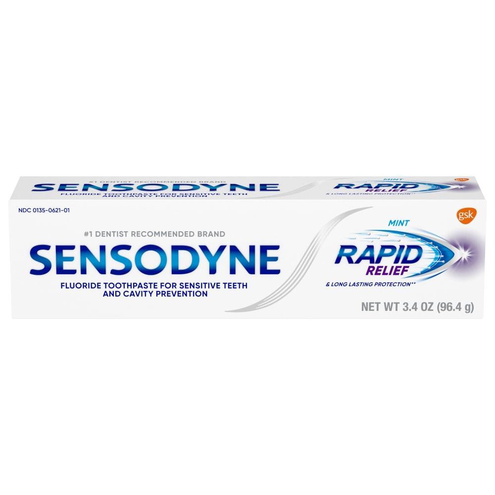 Sensodyne Rapid Relief Sensitive Toothpaste, Mint - 3.4 Ounces