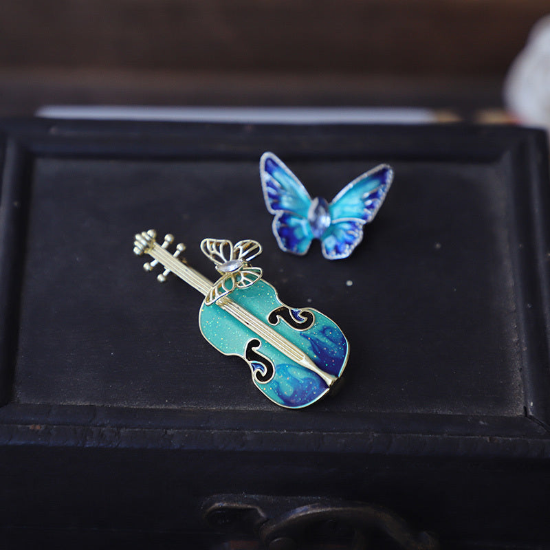 Elegant Rhinestone Oil Dripping Corsage Pin