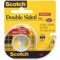 Scotch 3M MMM136 Double Sided Permanent Tape In Handheld Dispenser 1" Core 0.5" X 20.83 Ft Clear 12 rolls