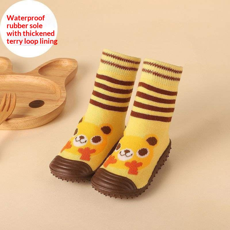 Newborn Baby Boys/Girls Socks With Anti-Slip Soft Rubber Soled Outdoor Foot Socks Animal Carton Floor Booties Socks For Kids