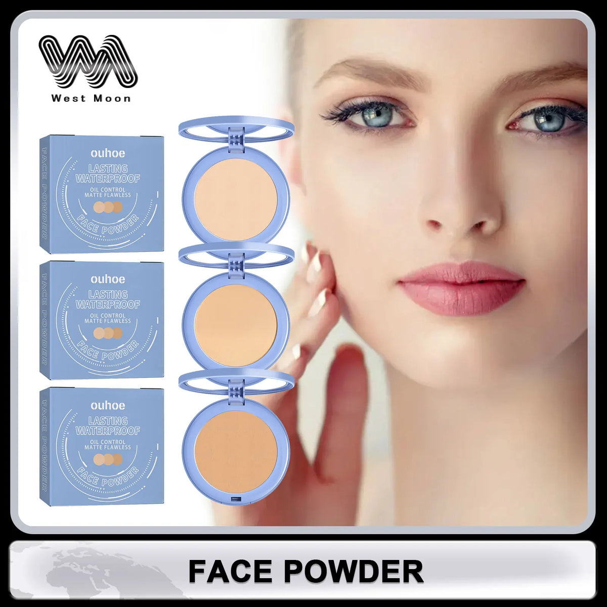 OUHUE Face Loose Powder Oil Control Invisible Pores Lasting Waterproof Natural Setting Powder Foundations Makeup Full Coverage