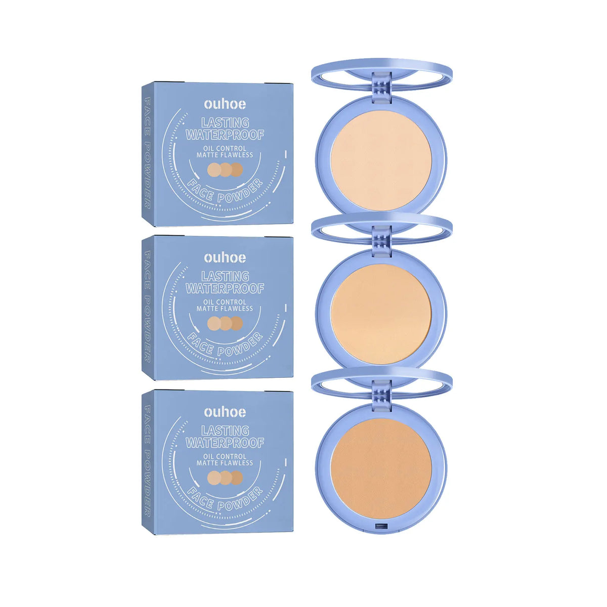 OUHUE Face Loose Powder Oil Control Invisible Pores Lasting Waterproof Natural Setting Powder Foundations Makeup Full Coverage