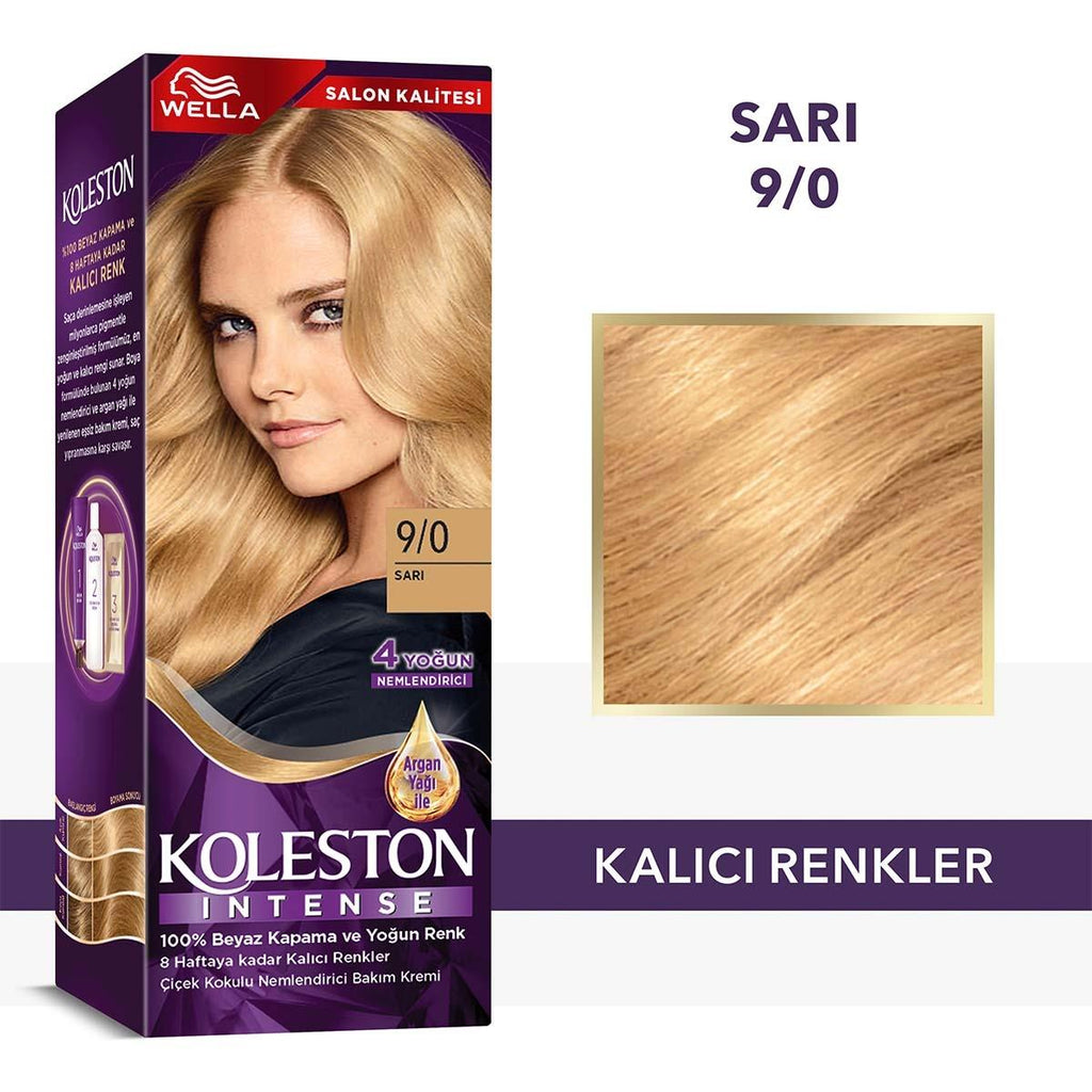 Wella Koleston Intense 9/0 Blonde: Permanent Hair Dye for 100% Gray Coverage & Lasting Intense Color