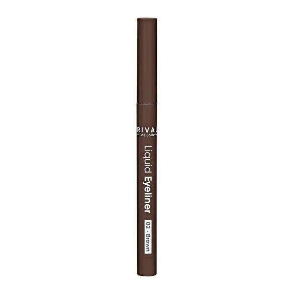 Rival de Loop Liquid Eyeliner - Brown Liquid Eyeliner for Precise Eye Makeup - No:02