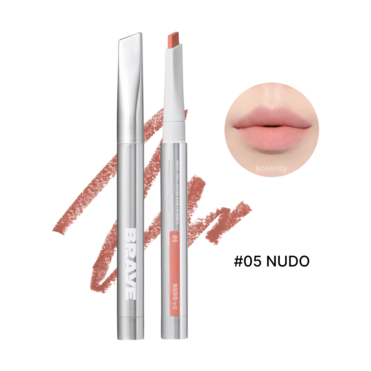 Braye Long Lasting Over Lip Pencil, Velvet Lip Liner for Fuller Lips 0.5g