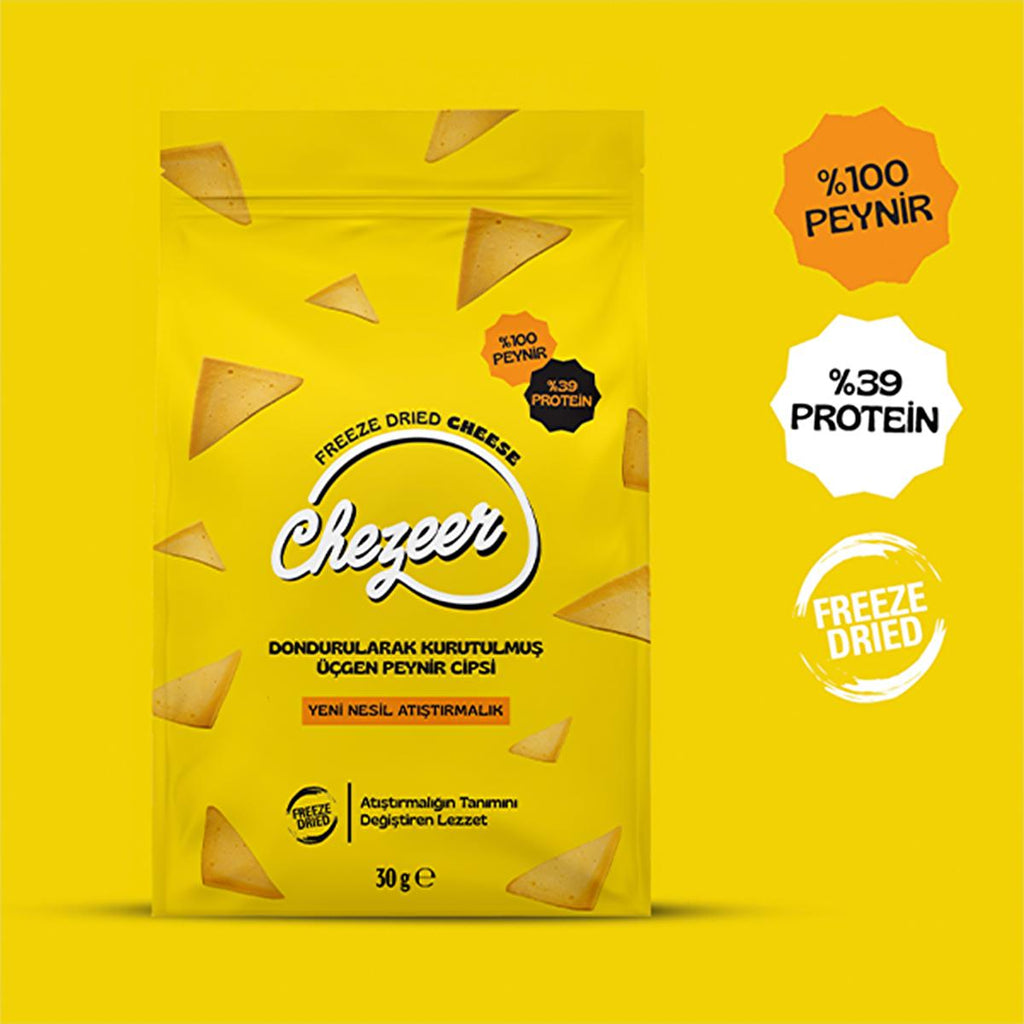 Chezeer Cheese Crisps: High Protein, Freeze-Dried Triangle Cheese Chips – Healthy & Delicious 30g Snack