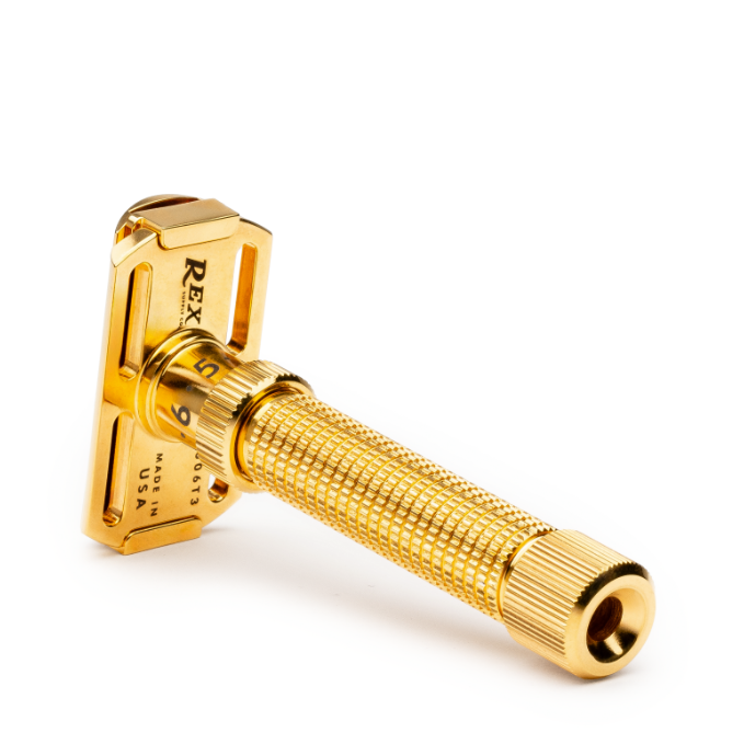 Rex Supply Co. Ambassador DeLuxe Gold Adjustable Stainless Steel DE Razor RSC-101G