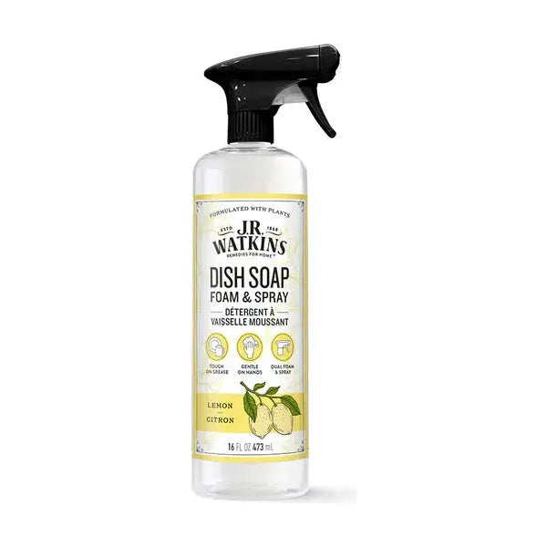 J.R. Watkins Lemon Dish Soap Foam & Spray 16 oz