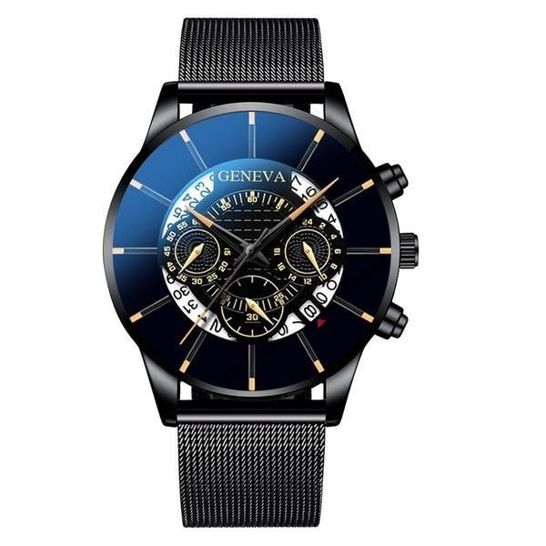 Men's Watch Stainless Steel Calendar Quartz Wristwatch Men Sports Watch Clock Geneva Clock hours For Mens and Boys