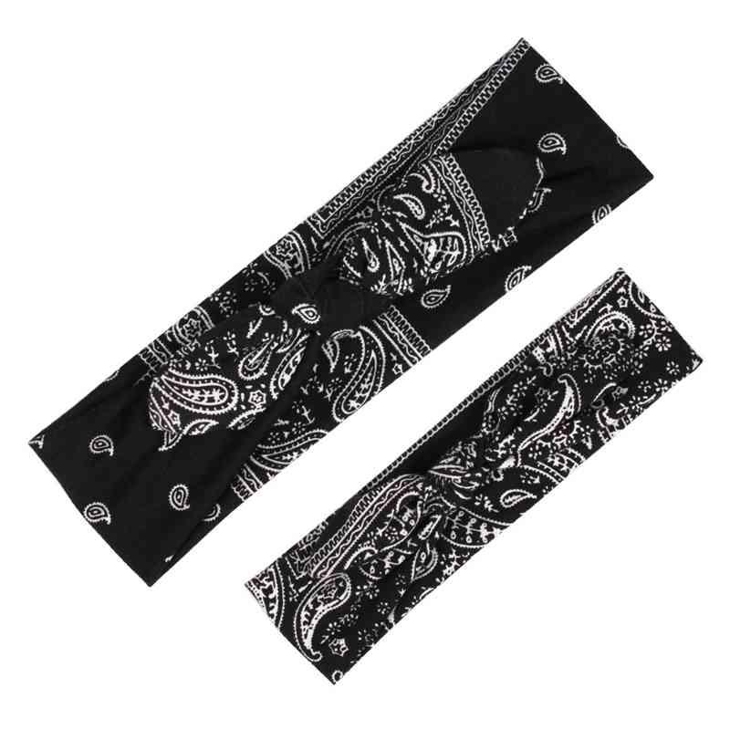 Luxury Modern Bow For Mother and Baby Headband Turban Rabbit Ears Elastic Hair Bands Retro Print Parent-Child Hair Accessories