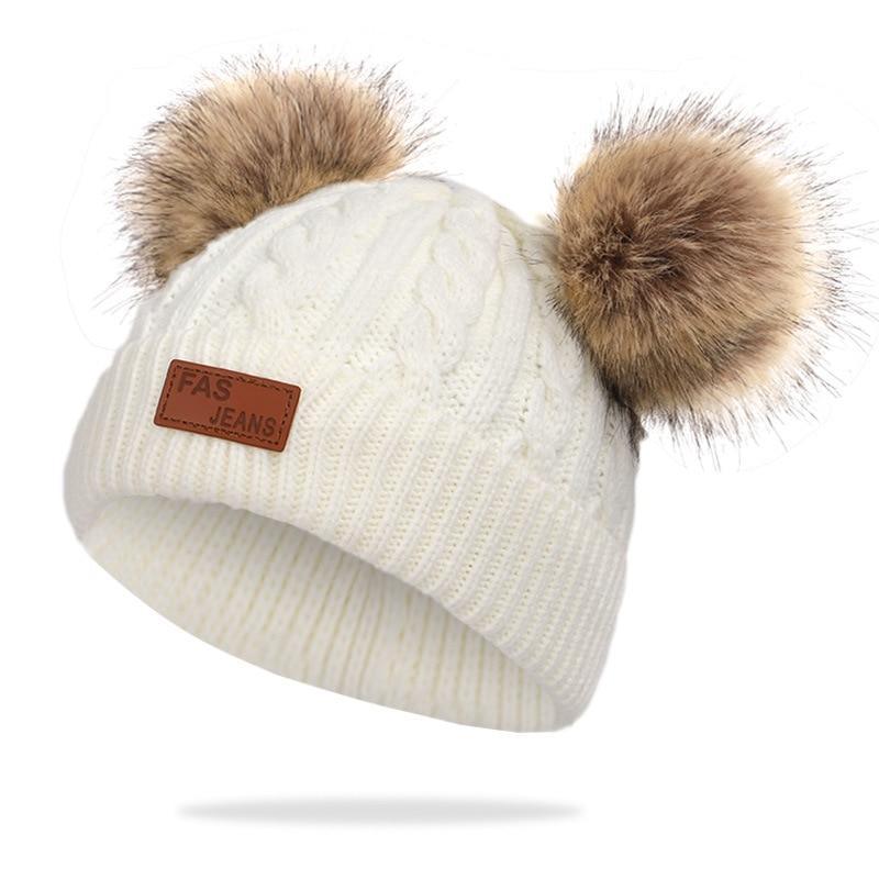 New Fashion Children Winter Caps For Baby Kids Girl Solid Knitted Thick And Modern Caps