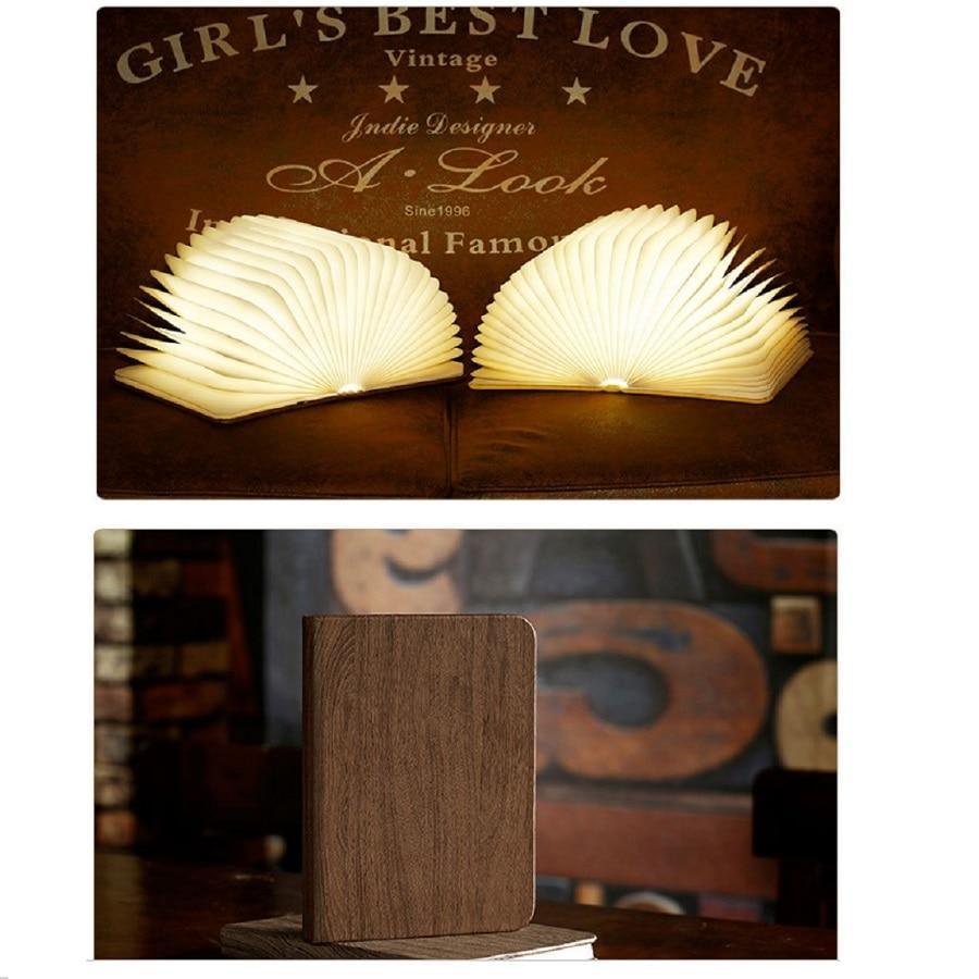 STEVVEX USB LED Book Lights Home Bedside Reading Lighting Rechargeable Magnetic Colorful Foldable Wooden Desk Lamp Best For Birthday or Valentine Gift