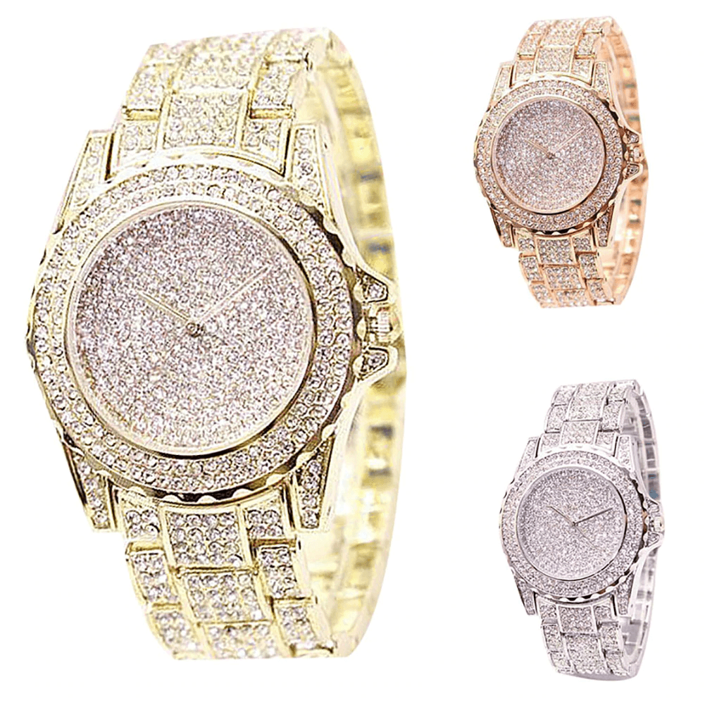 Fashion Watch Women Luxury  Round Quartz Watch Wrist Watches for Women Shiny Gold Sliver Watches  Wrist Watch For Ladies Gift