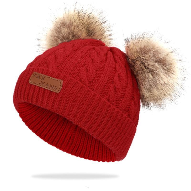 New Fashion Children Winter Caps For Baby Kids Girl Solid Knitted Thick And Modern Caps