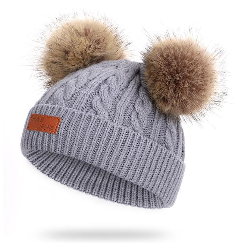 New Fashion Children Winter Caps For Baby Kids Girl Solid Knitted Thick And Modern Caps