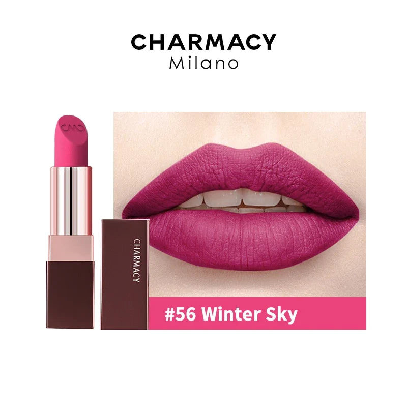 CHARMACY Matte Durable Easy To Wear Lipstick Natural Matte Red Velvet Lip Stick Lip Coloring Makeup Women Beauty Cosmetics