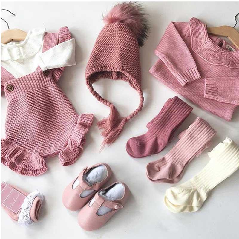 Baby Girl Knitted Clothes Rompers Jumpsuit Cotton Infant Baby Girl Romper In Retro Style For Girls
