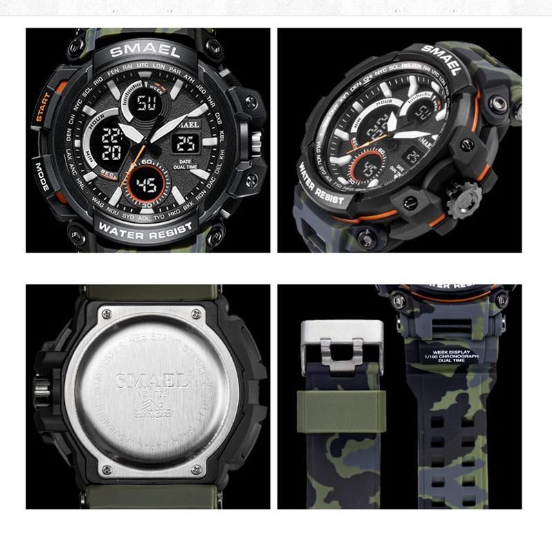 Army Green Modern Sport  Waterproof 50M Men Watches With LED Digital Display In Military Armi Relogio Masculino Style