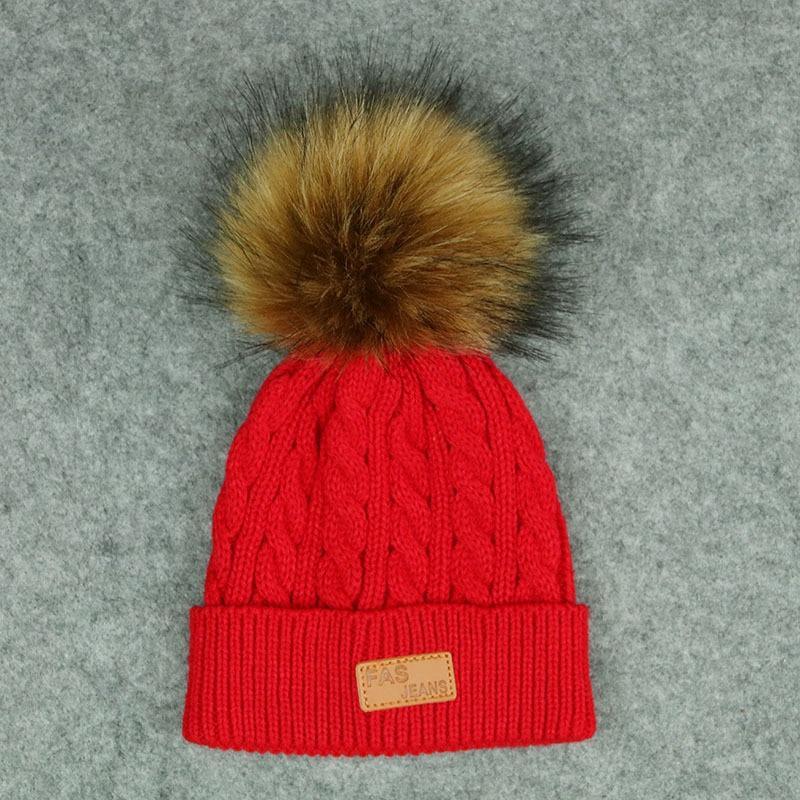 New Fashion Children Winter Caps For Baby Kids Girl Solid Knitted Thick And Modern Caps