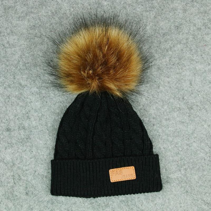 New Fashion Children Winter Caps For Baby Kids Girl Solid Knitted Thick And Modern Caps