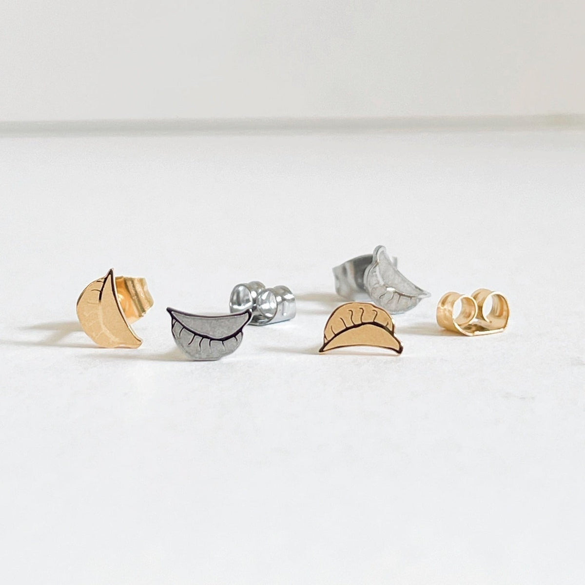 Dumplings Metal Stud Earrings