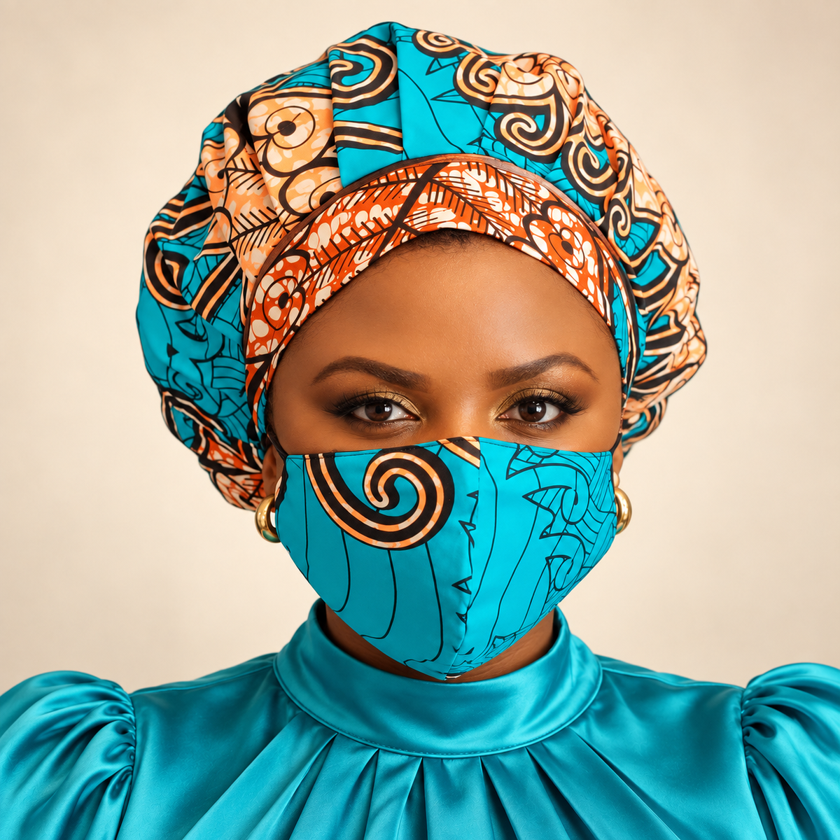 Duma Mbili Kente African Print Bonnets