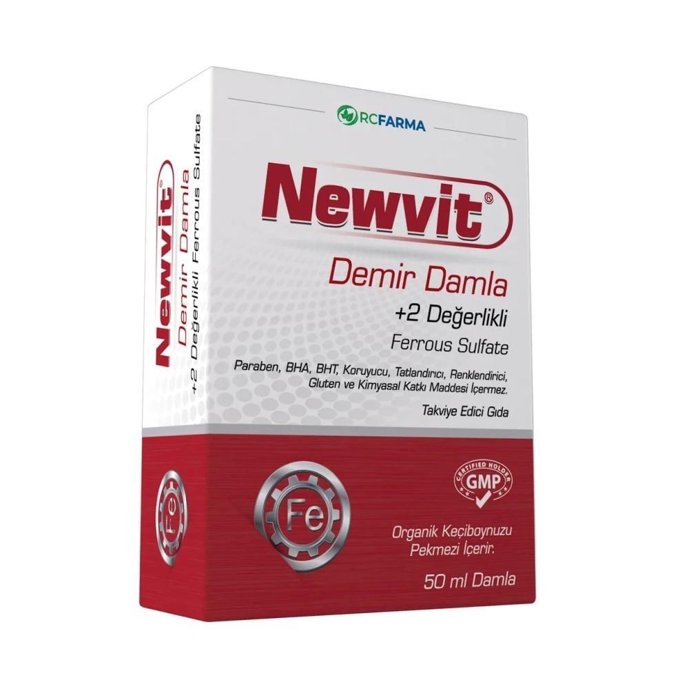 Newvit Iron Supplement Drops - Natural Iron Drops for Iron Deficiency & Anemia Relief, 1.69 fl oz