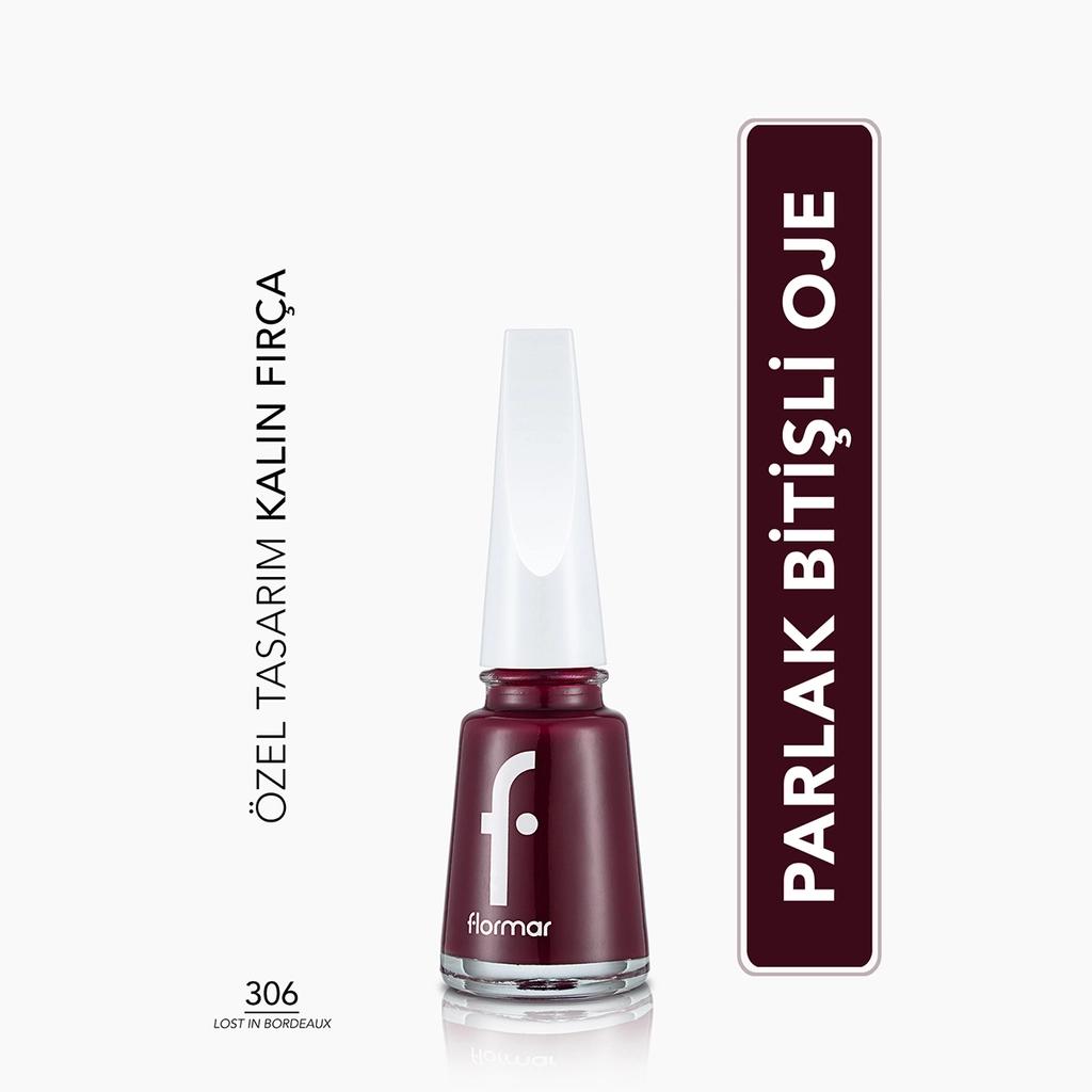 Flormar Nail Enamel High-Pigment Nail Polish 306 Lost In Bordeaux 11ml