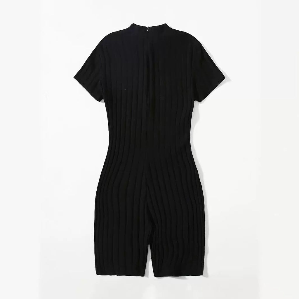 Slim Fit Short Sleeve Jumpsuit