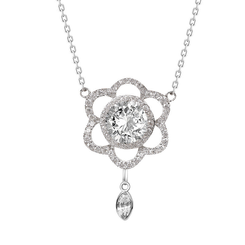 S925 Silver Zircon Diamond Necklace