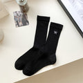 Bow Embroidery Hollow Thin Female Middle Tube Socks