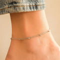 Light Luxury Double Layer Copper Bead Anklet