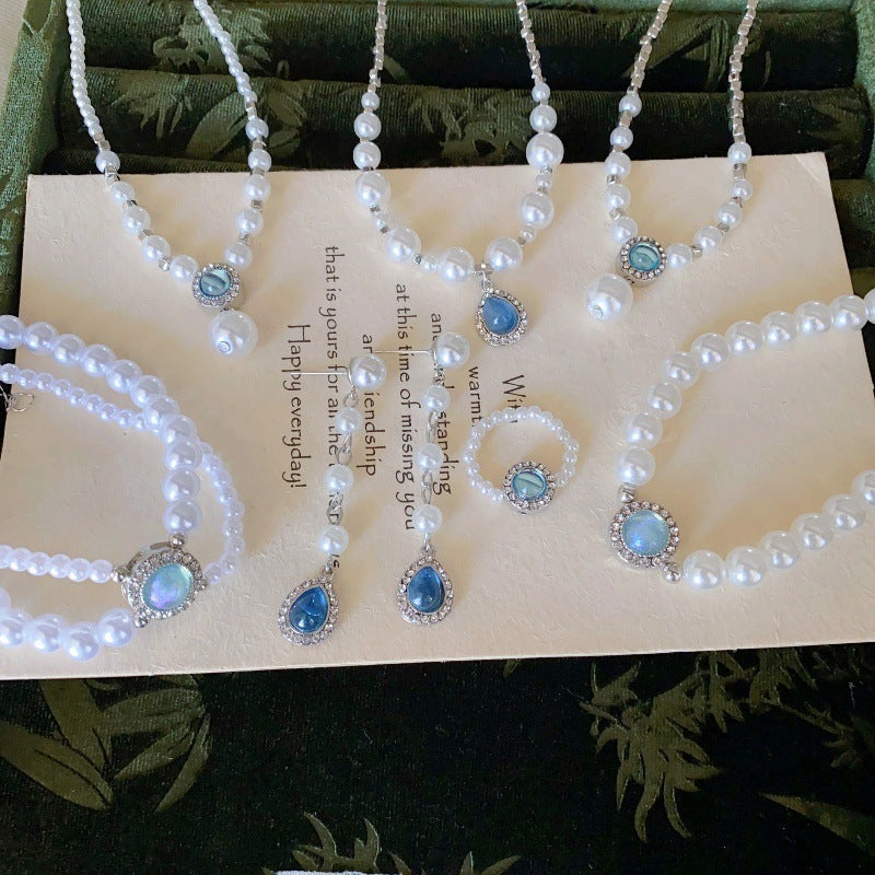 Aquamarine Pearl Necklace