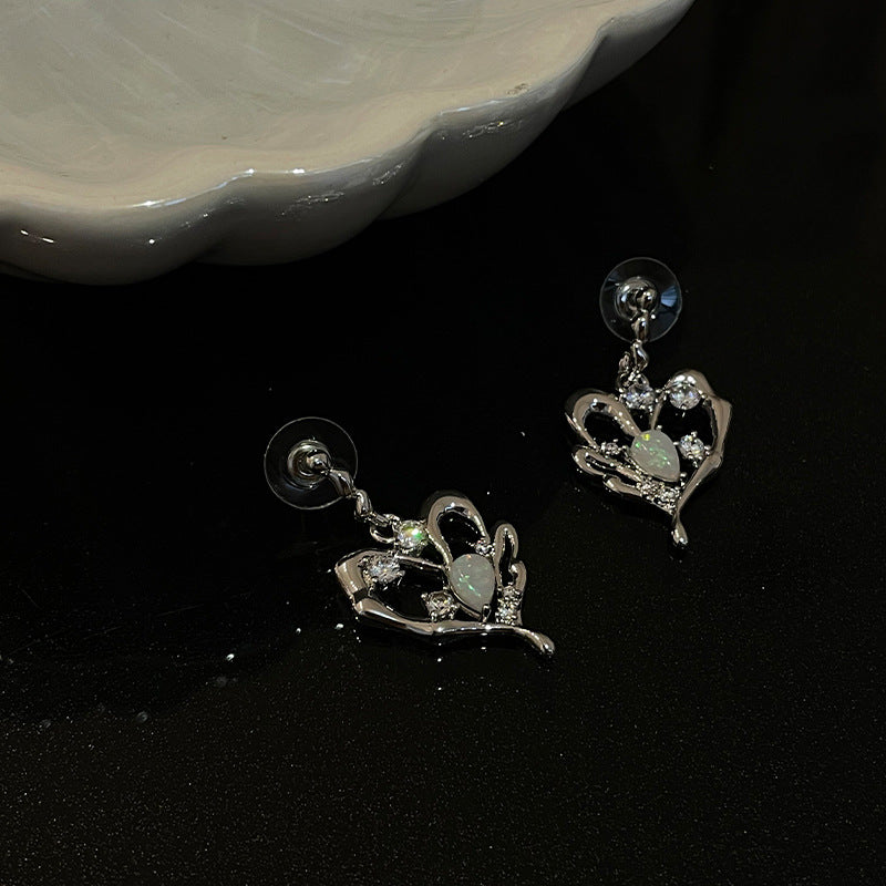 Lava Love Heart Stud Earrings