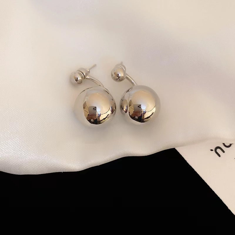 Round Beads Metallic Earrings