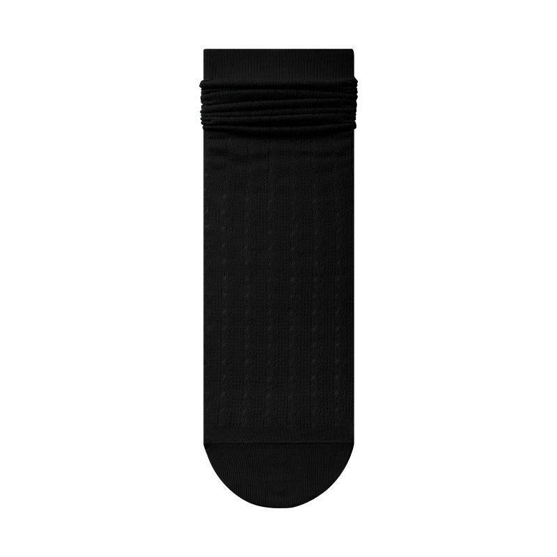 Lace Hollow Solidcolor Mid-calf Length Cotton Bunching Socks