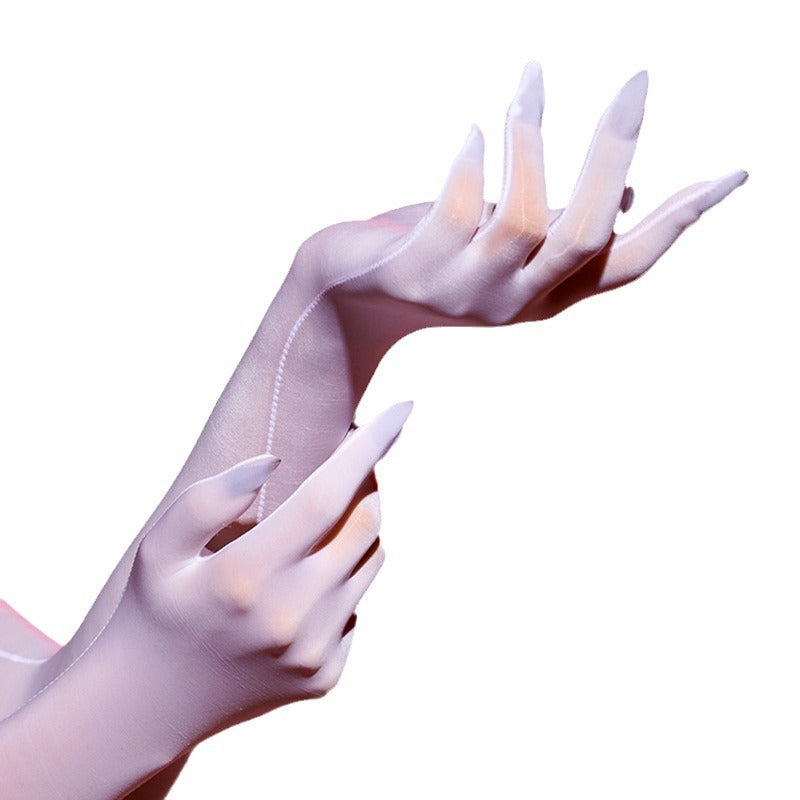Ultra-thin Five-finger Stockings Gloves Silky