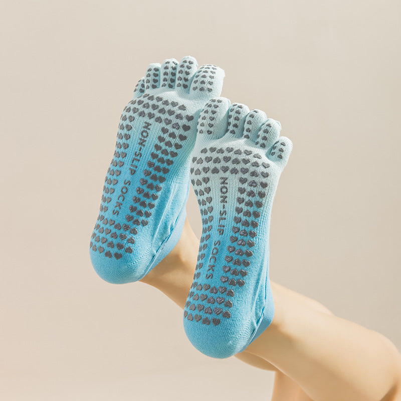 Hanging Dyed Yoga Socks Non-slip Women's Five Fingers